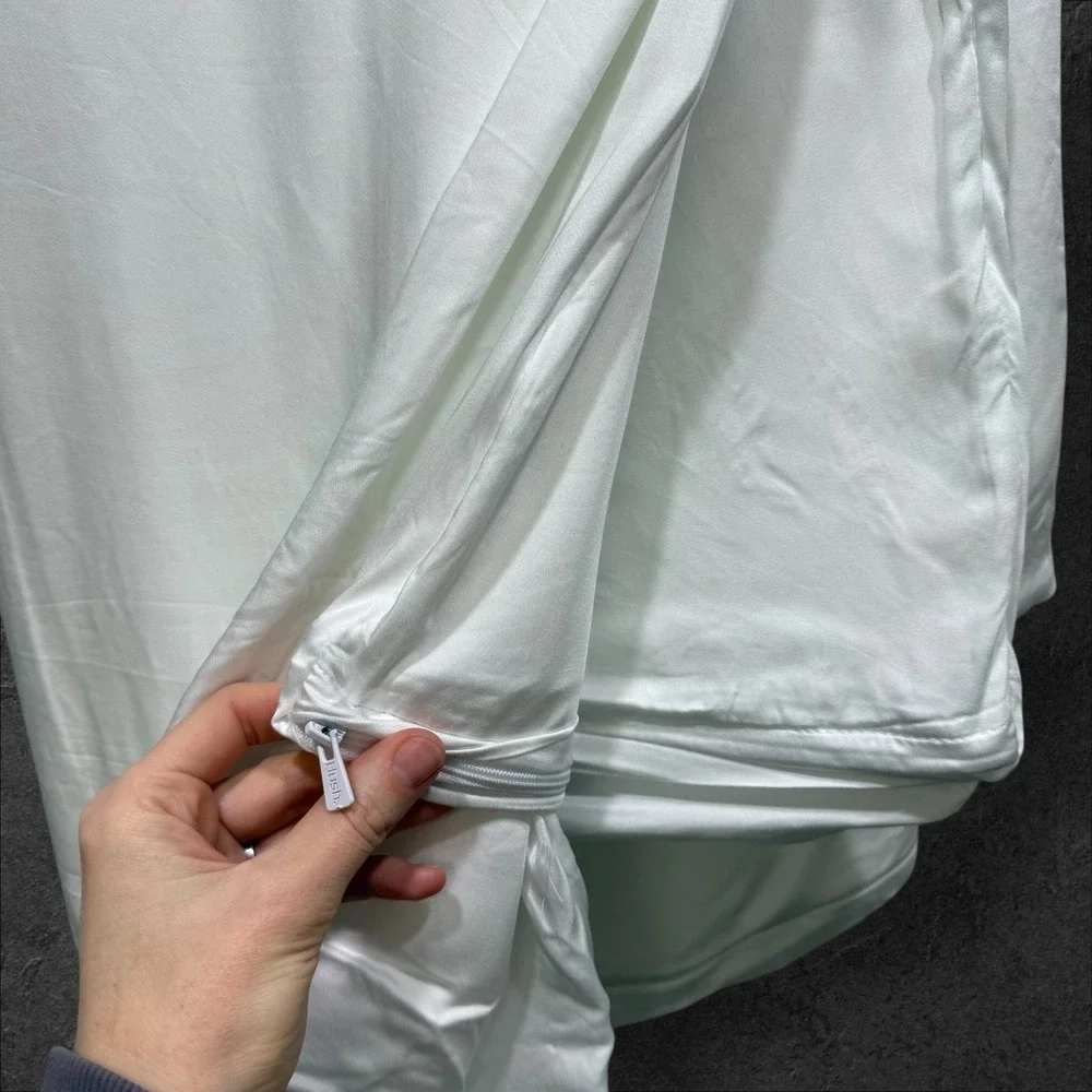 HUSH Duvet weighted blanket Cover White Queen Size 100‎ % Bamboo Fibers
